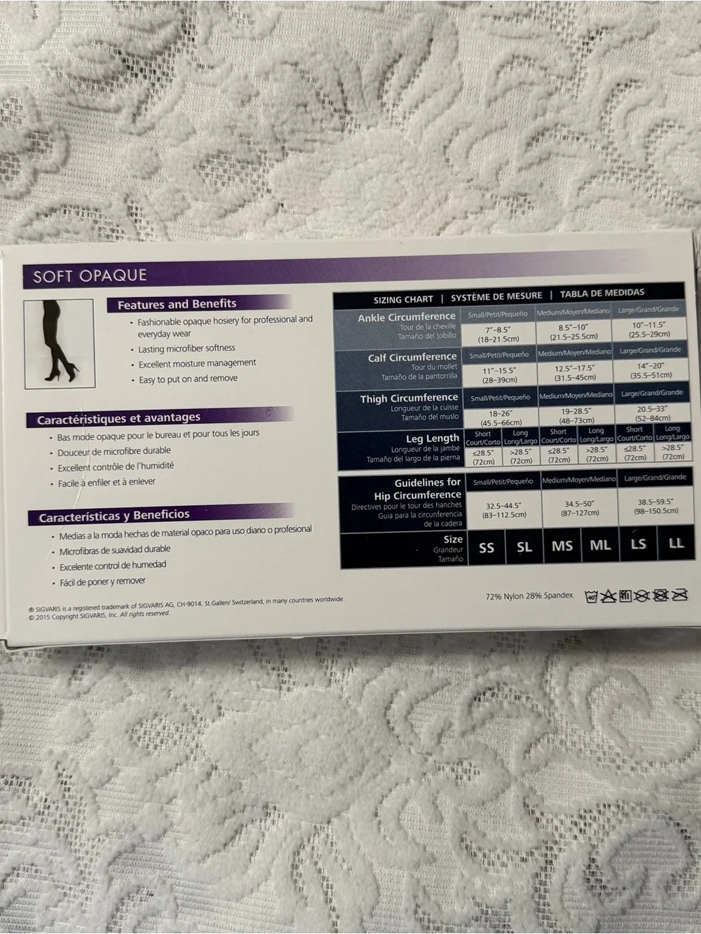 Sigvaris Soft Opaque Compression Hosiery - Black- unopened- brand new- size ML